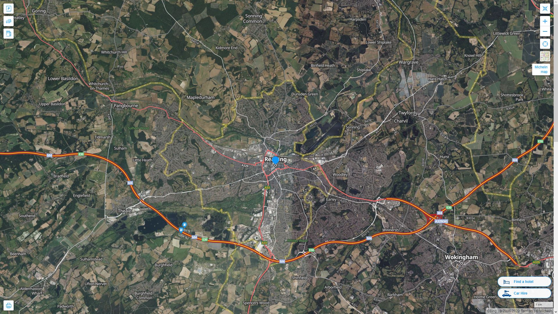 Reading Highway and Road Map with Satellite View